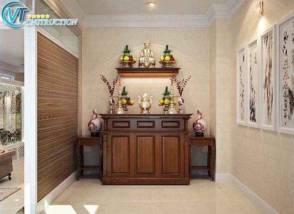 Sử dụng rèm cửa 2 lớp giúp tối ưu ánh sáng tự nhiên cho phòng thờ