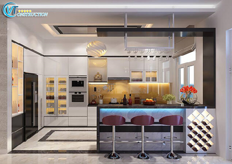 Phòng bếp với phong cách vô cùng sang trọng và thoáng đãng