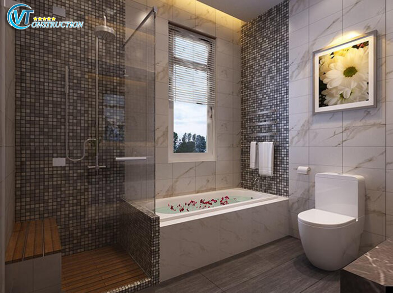 Phòng tắm được hướng đến một tổng thể hài hòa, sự tiện nghi và sang trọng