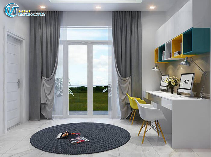 Phòng ngủ con gái với không gian và màu sắc tươi sáng