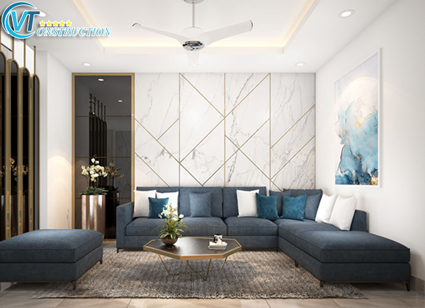 Phòng khách phụ được thiết kế theo phong cách hiện đại