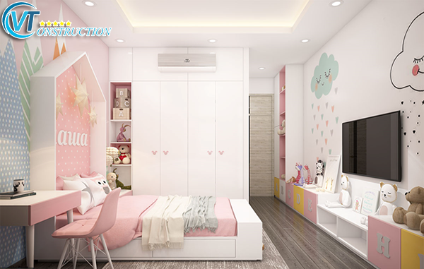 Phòng ngủ công chúa thứ 2 được tô điểm thêm những chi tiết màu vàng