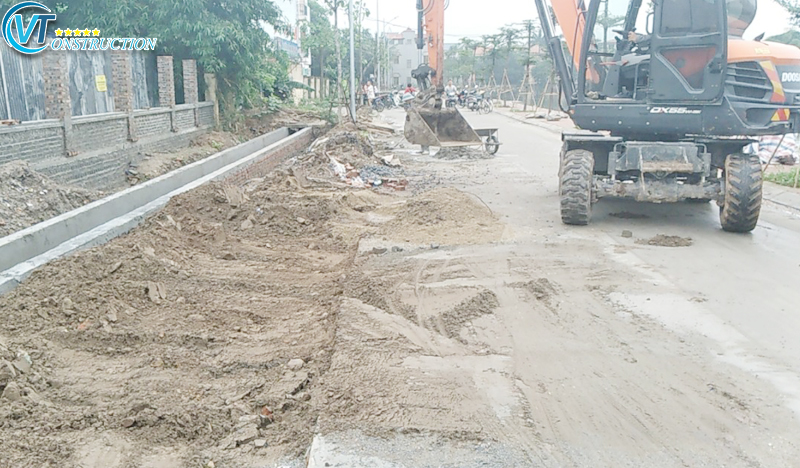 Thi công Kè Đá Hộc và đường xã Đình Dù, Văn Lâm Hưng Yên