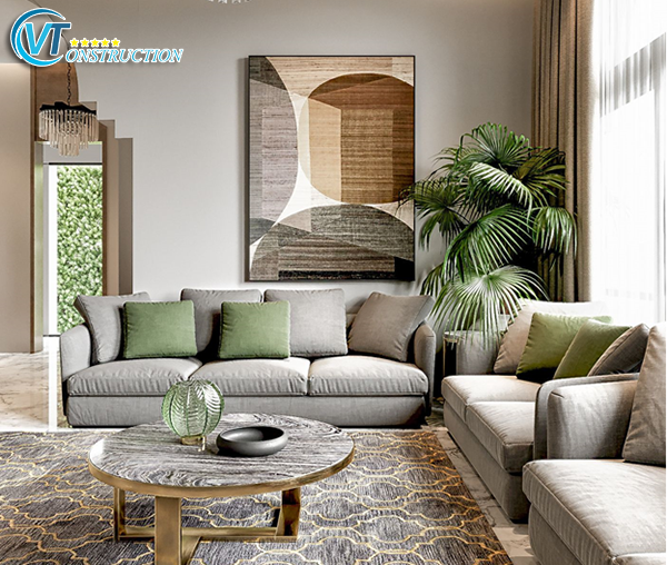 Mẫu thiết kế nội thất biệt thự sang trọng về bố cục màu sắc