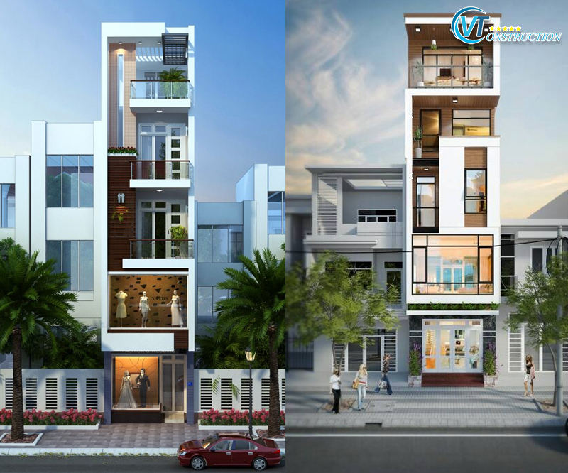 Mẫu nhà phố kết hợp cửa hàng Showrom